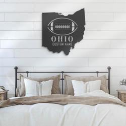 ohio state american football custom metal wall art led light 4