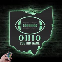 ohio state american football custom metal wall art led light 5