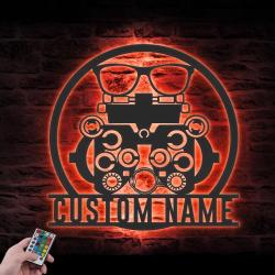 optometry optician custom metal wall art led light eyes clinic name sign 4