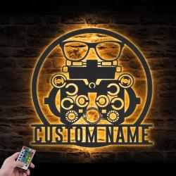 optometry optician custom metal wall art led light eyes clinic name sign 5