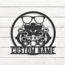 optometry optician custom metal wall art led light eyes clinic name sign 6