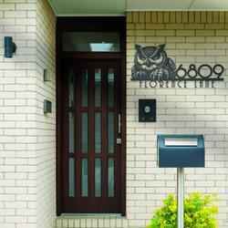 owl house number custom metal address sign owl home number 3
