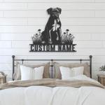 personalized boxer dog metal art wall light custom pet lover gift