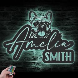 Personalized French Bulldog Frenchie Dog Name Letter Sign