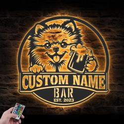 personalized funny pomeranian thirsty beer pub metal wall art