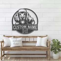 personalized funny poodle beer sign metal wall art led light