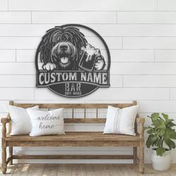 personalized funny puli bar decor metal wall art led light