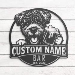 Custom Funny Pumi Thirsty Beer Pub Metal Wall Art LED Light