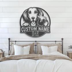 personalized funny saluki beer sign metal wall art led light