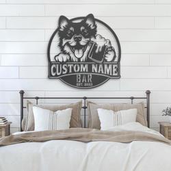 personalized funny schipperke bar decor metal wall art led lig