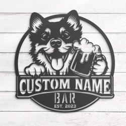 personalized funny schipperke beer sign metal wall art led lig