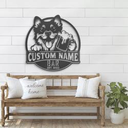 personalized funny schipperke thirsty dog bar metal wall art l