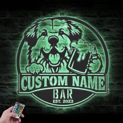 Custom Funny Slovak Cuvac Thirsty Beer Pub Metal Wall Art LED Light
