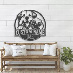 personalized funny slovak cuvac thirsty dog bar metal wall