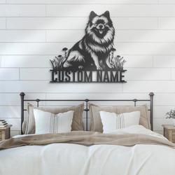 personalized keeshonden led metal wall sign custom pet name wall light
