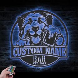 personalized pyrenean shepherd bar sign
