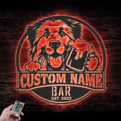 personalized pyrenean shepherd pub sign
