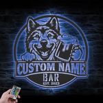 personalized saarloos wolfdog thirsty dog bar metal wall art l