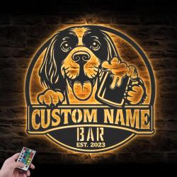 personalized saint usuge spaniel thirsty beer pub metal