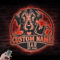 personalized scottish deerhound bar decor metal wall art l