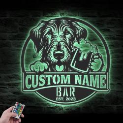personalized scottish deerhound beer sign metal wall art l