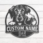 personalized scottish deerhound thirsty dog bar metal wall