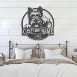 personalized scottish terrier thirsty dog bar metal wall art le