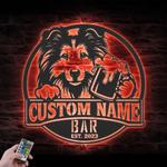 personalized shetland sheepdog beer sign metal wall art led