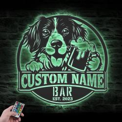 personalized small munsterlander bar decor metal wall ar