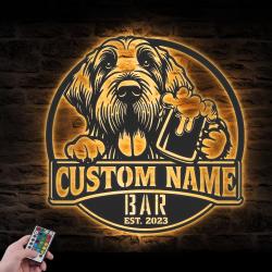 personalized spinone italiano thirsty beer pub metal wall art