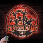 personalized standard poodle beer sign metal wall art led light