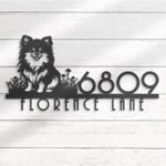 pomeranian house number custom metal address sign dog home number 1