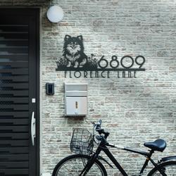 pomeranian house number custom metal address sign dog home number 2