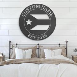 puerto rico flag custom metal wall art led light 2