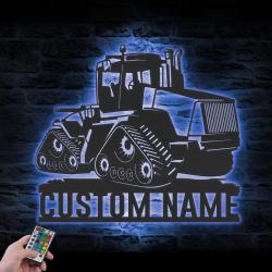 quadtrac tractor custom metal wall art led light farm tractor driver name sign 5
