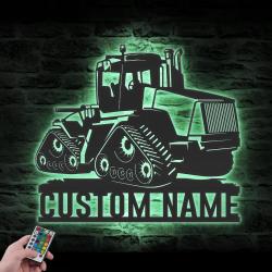 quadtrac tractor custom metal wall art led light farm tractor driver name sign 6