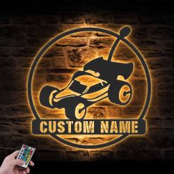 radio control car custom metal wall art led light car rc truck name sign 2
