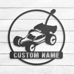 radio control car custom metal wall art led light car rc truck name sign 3