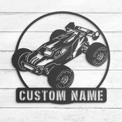 radio control car custom metal wall art led light rc car rc truck name sign 6