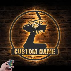 radio control car custom metal wall art led light remote control name sign 2