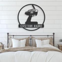 radio control car custom metal wall art led light remote control name sign 3