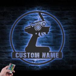 radio control car custom metal wall art led light remote control name sign 5