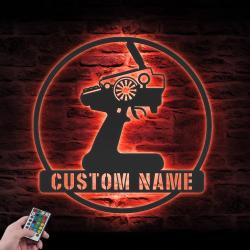 radio control car custom metal wall art led light remote control name sign 6
