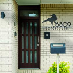 raven house number custom metal address sign crow home number 2