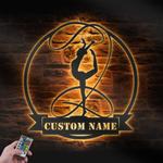 ribbon rhythmic gymnastics custom metal wall art led light 1