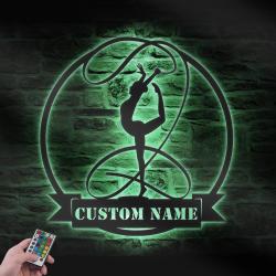 ribbon rhythmic gymnastics custom metal wall art led light 2