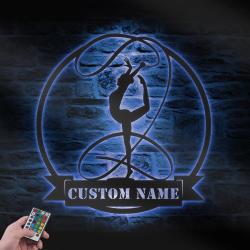 ribbon rhythmic gymnastics custom metal wall art led light 5