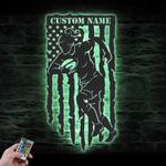 rugby us flag custom metal wall art led light football player name sign 1