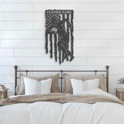 rugby us flag custom metal wall art led light football player name sign 4