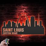 saint louis skyline custom metal wall art led light cityscape name sign 1